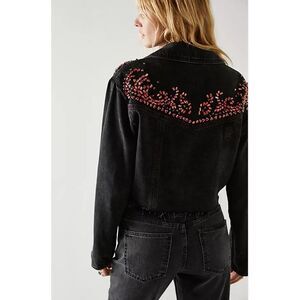 Free Peoplr Ruby Rebel Denim Jacket Black Size M